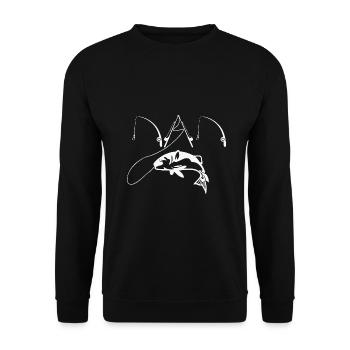 Der Papa Fischer - Unisex Pullover - Schwarz - Vorne - Alina (178cm) & Michal (187cm)