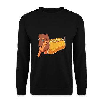 Hot Dog Snack - Unisex Sweatshirt - black - Front - Alina (178cm) & Michal (187cm)