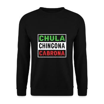 Latina Mutter - Unisex Pullover - Schwarz - Vorne - Alina (178cm) & Michal (187cm)