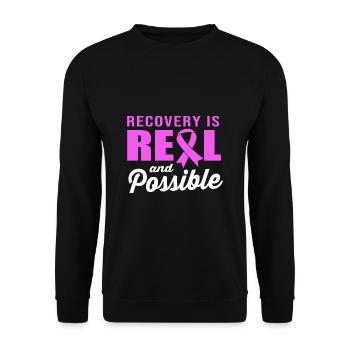 Drug-free addiction addicted - Unisex Sweatshirt - black - Front - Alina (178cm) & Michal (187cm)
