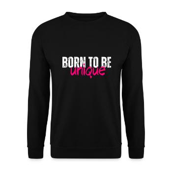 Born to be unique - Unisex Pullover - Schwarz - Vorne - Alina (178cm) & Michal (187cm)