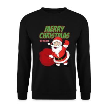 Weihnachtsmann - Unisex Pullover - Schwarz - Vorne - Alina (178cm) & Michal (187cm)