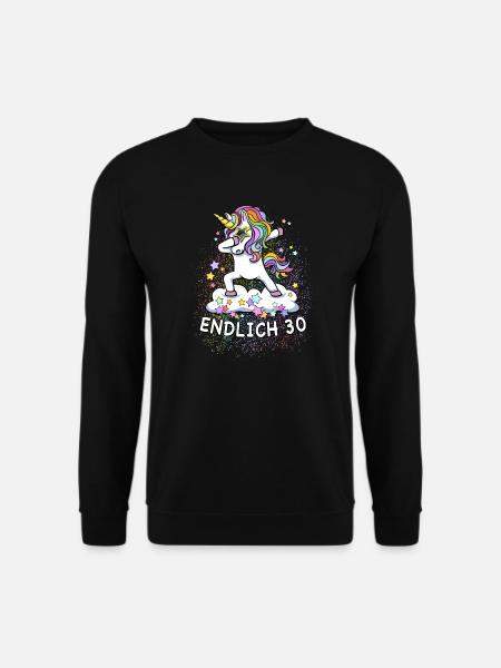 30. Geburtstag / Einhorn - Unisex Pullover - Schwarz