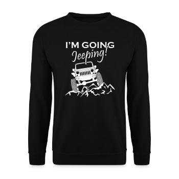 I m Going Jeeping - Unisex Sweatshirt - black - Front - Alina (178cm) & Michal (187cm)