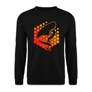 foilwing wingsurf wingsurfen wingfoil Herren - Unisex Pullover - Schwarz - Vorne - Alina (178cm) & Michal (187cm)