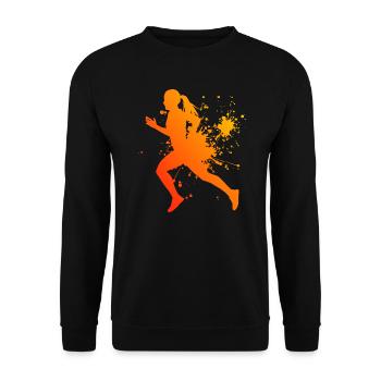 Jogging hommes fitness jogging course à pied - Sweat-shirt Unisexe - noir - Devant - Alina (178cm) & Michal (187cm)