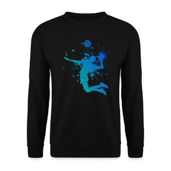 Beach Volley Beachvolleyball Volleyballspielen - Unisex Pullover - Schwarz - Vorne - Alina (178cm) & Michal (187cm)