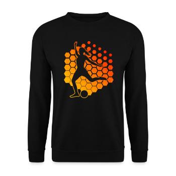 Women's Footballers Playing Football Players - Unisex Sweatshirt - black - Front - Alina (178cm) & Michal (187cm)