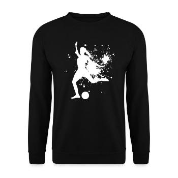 Fussballer Herren Fussball Fussballspieler - Unisex Pullover - Schwarz - Vorne - Alina (178cm) & Michal (187cm)