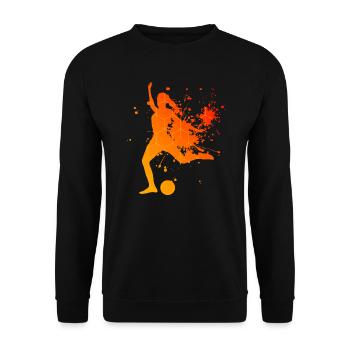 Footballeurs jouant au football Joueurs de football masculins - Sweat-shirt Unisexe - noir - Devant - Alina (178cm) & Michal (187cm)