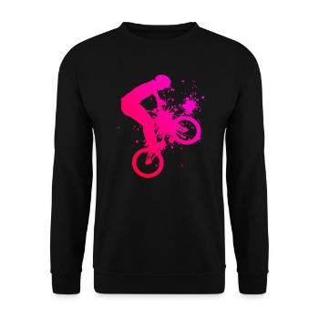 Hommes BMX cyclisme BMX vélo Femmes BMX garçons - Sweat-shirt Unisexe - noir - Devant - Alina (178cm) & Michal (187cm)