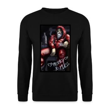 bad santa - Unisex Pullover - Schwarz - Vorne - Alina (178cm) & Michal (187cm)