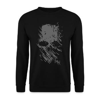 2reborn SKULL HEAD Bones Skelett Army Navy Soldier - Unisex Pullover - Schwarz - Vorne - Alina (178cm) & Michal (187cm)