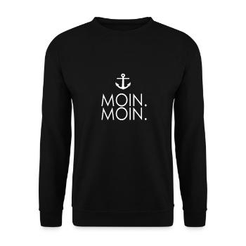 Moin Moin avec ancre - Sweat-shirt Unisexe - noir - Devant - Alina (178cm) & Michal (187cm)