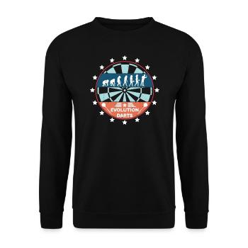 Evolution Darts Dartspieler Dartboard Dartpfeil - Unisex Pullover - Schwarz - Vorne - Alina (178cm) & Michal (187cm)