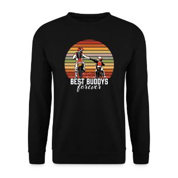 Best Buddys Forever Men's Day Motocross Dad Dad - Unisex Sweatshirt - black - Front - Alina (178cm) & Michal (187cm)