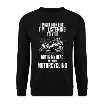Motorcycle Lifestyle / Motorbike / Motorcycles biker - Unisex Sweatshirt - black - Front - Alina (178cm) & Michal (187cm)