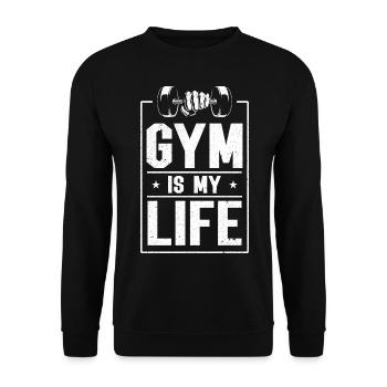 Bodybuilder Body Building Strength Training Gift - Unisex Sweatshirt - black - Front - Alina (178cm) & Michal (187cm)