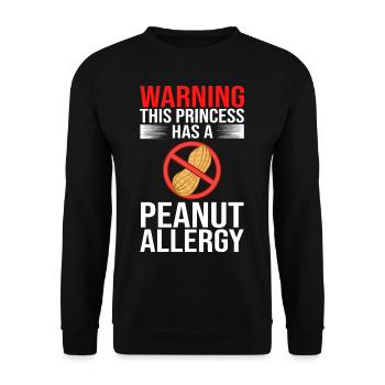 Erdnuss Allergie Erdnussallergie Nuss Zeichen Test - Unisex Pullover - Schwarz - Vorne - Alina (178cm) & Michal (187cm)