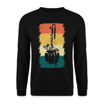 Retro Schapsbrennerei Schnaps Schwarzbrenner - Unisex Sweatshirt - black - Front - Alina (178cm) & Michal (187cm)
