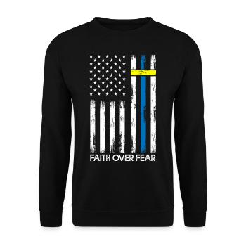 La foi sur la peur Ukraine Amérique Jésus Religion - Sweat-shirt Unisexe - noir - Devant - Alina (178cm) & Michal (187cm)
