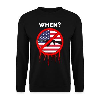 When? Gun Control Movement USA - Unisex Pullover - Schwarz - Vorne - Alina (178cm) & Michal (187cm)