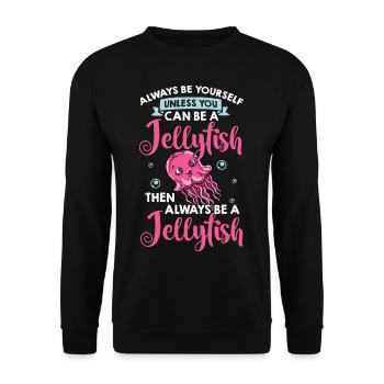 Qualle Meduse Fisch Tank Meerestiere Aquarium - Unisex Pullover - Schwarz - Vorne - Alina (178cm) & Michal (187cm)