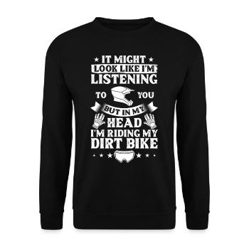 Dirt Bike Motocross Électrique Riding MX Rider - Sweat-shirt Unisexe - noir - Devant - Alina (178cm) & Michal (187cm)