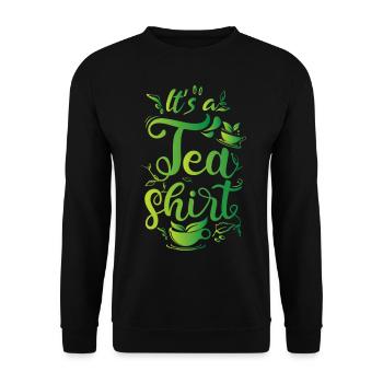 It´s a Tea Shirt - Unisex Pullover - Schwarz - Vorne - Alina (178cm) & Michal (187cm)