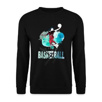 Basketteur Basketteur Dunking Splash Coloré - Sweat-shirt Unisexe - noir - Devant - Alina (178cm) & Michal (187cm)