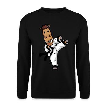 Cheval Sauvage Arts Martiaux Karaté Cheval Cheval Fou Judo - Sweat-shirt Unisexe - noir - Devant - Alina (178cm) & Michal (187cm)