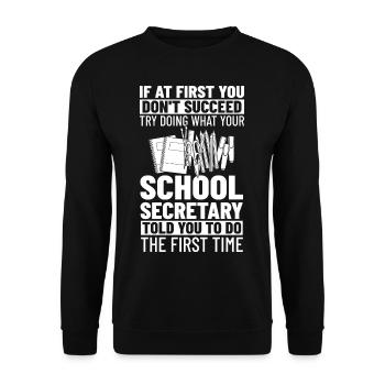 Secrétaire d’école Secrétariat de l’école Bureau du personnel - Sweat-shirt Unisexe - noir - Devant - Alina (178cm) & Michal (187cm)