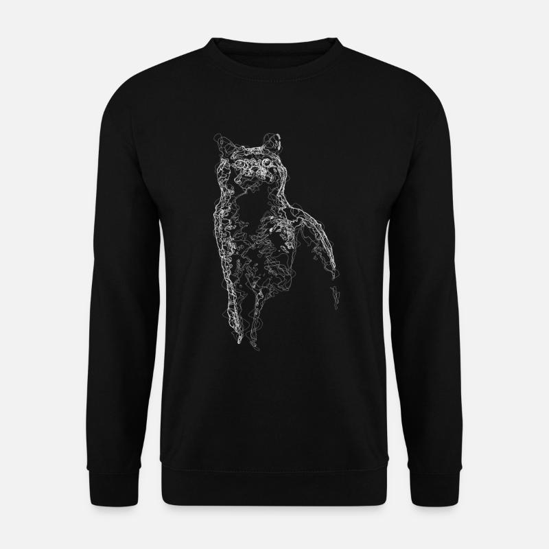 Cat Line Art - Unisex Pullover - Schwarz