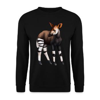 Sweet Okapi - Unisex Sweatshirt - black - Front - Alina (178cm) & Michal (187cm)