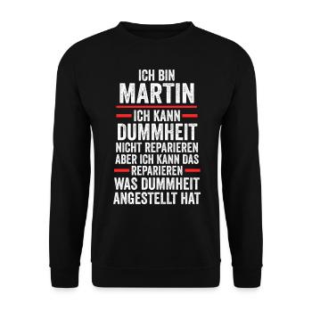 Martin - Unisex Pullover - Schwarz - Vorne - Alina (178cm) & Michal (187cm)