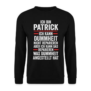 Patrick - Unisex Pullover - Schwarz - Vorne - Alina (178cm) & Michal (187cm)