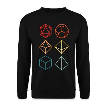 Dragon - Colorful silhouette game dice set - Unisex Sweatshirt - black - Front - Alina (178cm) & Michal (187cm)