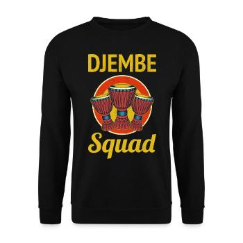Djembe Squad Drummer Music Drum Musician - Unisex Sweatshirt - black - Front - Alina (178cm) & Michal (187cm)
