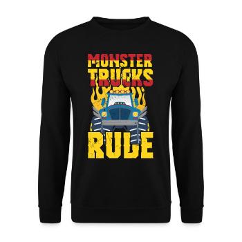 Monster Trucks Rule - Unisex Pullover - Schwarz - Vorne - Alina (178cm) & Michal (187cm)