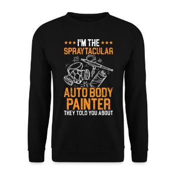 Last man sanding the car paint Aut - Unisex Sweatshirt - black - Front - Alina (178cm) & Michal (187cm)
