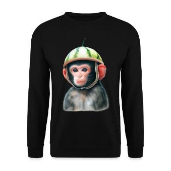 Singe à la pastèque - Sweat-shirt Unisexe - noir - Devant - Alina (178cm) & Michal (187cm)