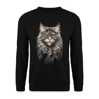 Maine Coon cat elegance for cat connoisseurs - Unisex Sweatshirt - black - Front - Alina (178cm) & Michal (187cm)