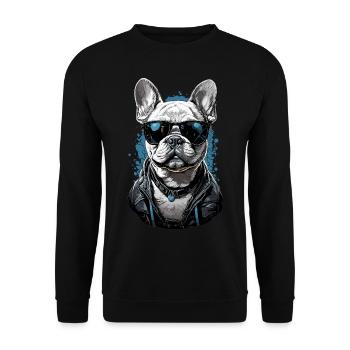 French Bulldog Dog Dog Lover Design - Sweat-shirt Unisexe - noir - Devant - Alina (178cm) & Michal (187cm)