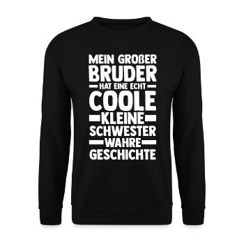 Geschwister Brüder Schwester Bruder - Unisex Pullover - Schwarz - Vorne - Alina (178cm) & Michal (187cm)