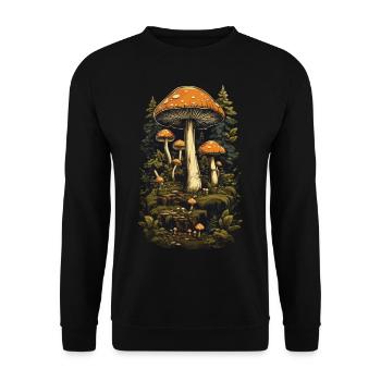 Magie des champignons rétro pour les collectionneurs et les amoureux - Sweat-shirt Unisexe - noir - Devant - Alina (178cm) & Michal (187cm)