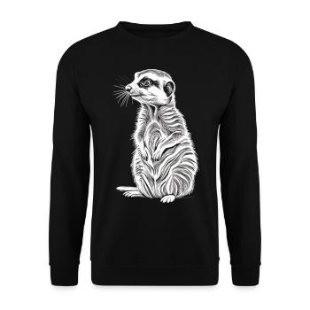 Les Gardiens de la Savane : le suricate en action - Sweat-shirt Unisexe - noir - Devant - Alina (178cm) & Michal (187cm)