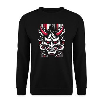 Oni Maske Japan - Unisex Pullover - Schwarz - Vorne - Alina (178cm) & Michal (187cm)