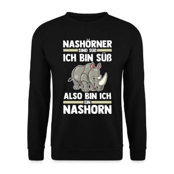 Nashorn - Unisex Pullover - Schwarz - Vorne - Alina (178cm) & Michal (187cm)