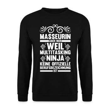 Physiotherapeutin Massage Masseurin - Unisex Pullover - Schwarz - Vorne - Alina (178cm) & Michal (187cm)