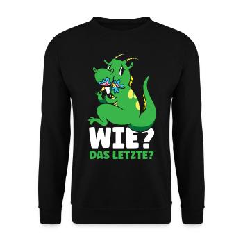 Einhorn Wie Das letzte? - Unisex Pullover - Schwarz - Vorne - Alina (178cm) & Michal (187cm)